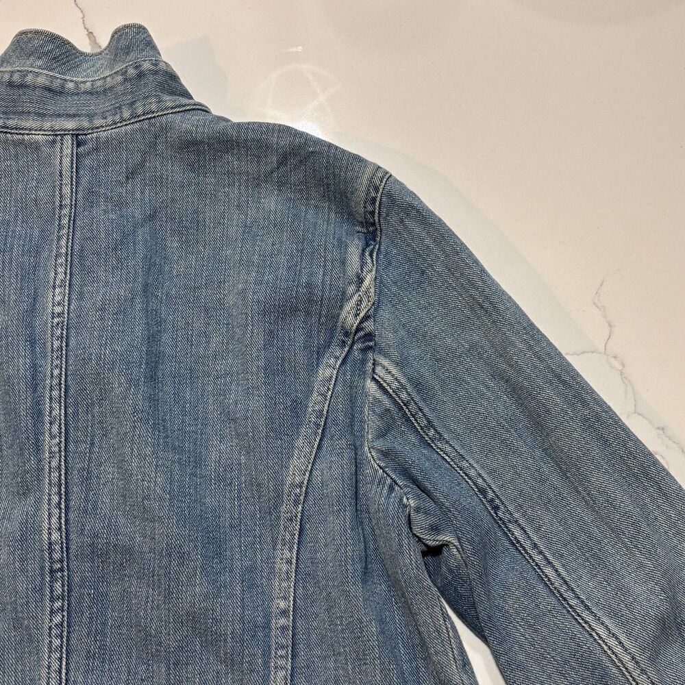J. JILL VINTAGE Button Down Two Pocket Pleated Classic Blue DENIM JACKET Size M - Picture 11 of 16